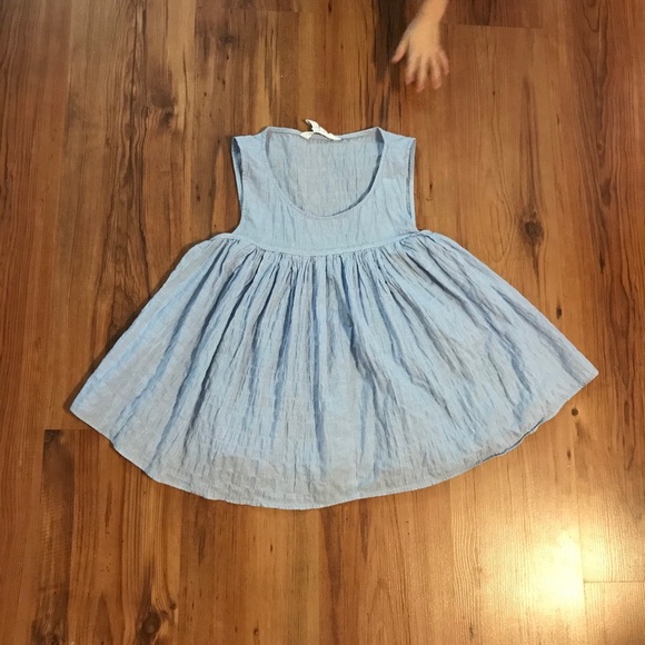 BCBGeneration Sky blue babydoll tank top - Picture 1 of 5